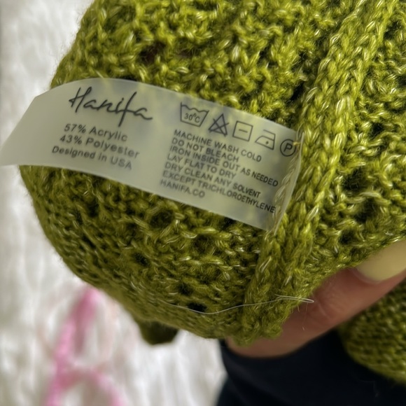 Hanifa Crochet Green Knit Dress with Ruffle Hem - Picture 8 of 8